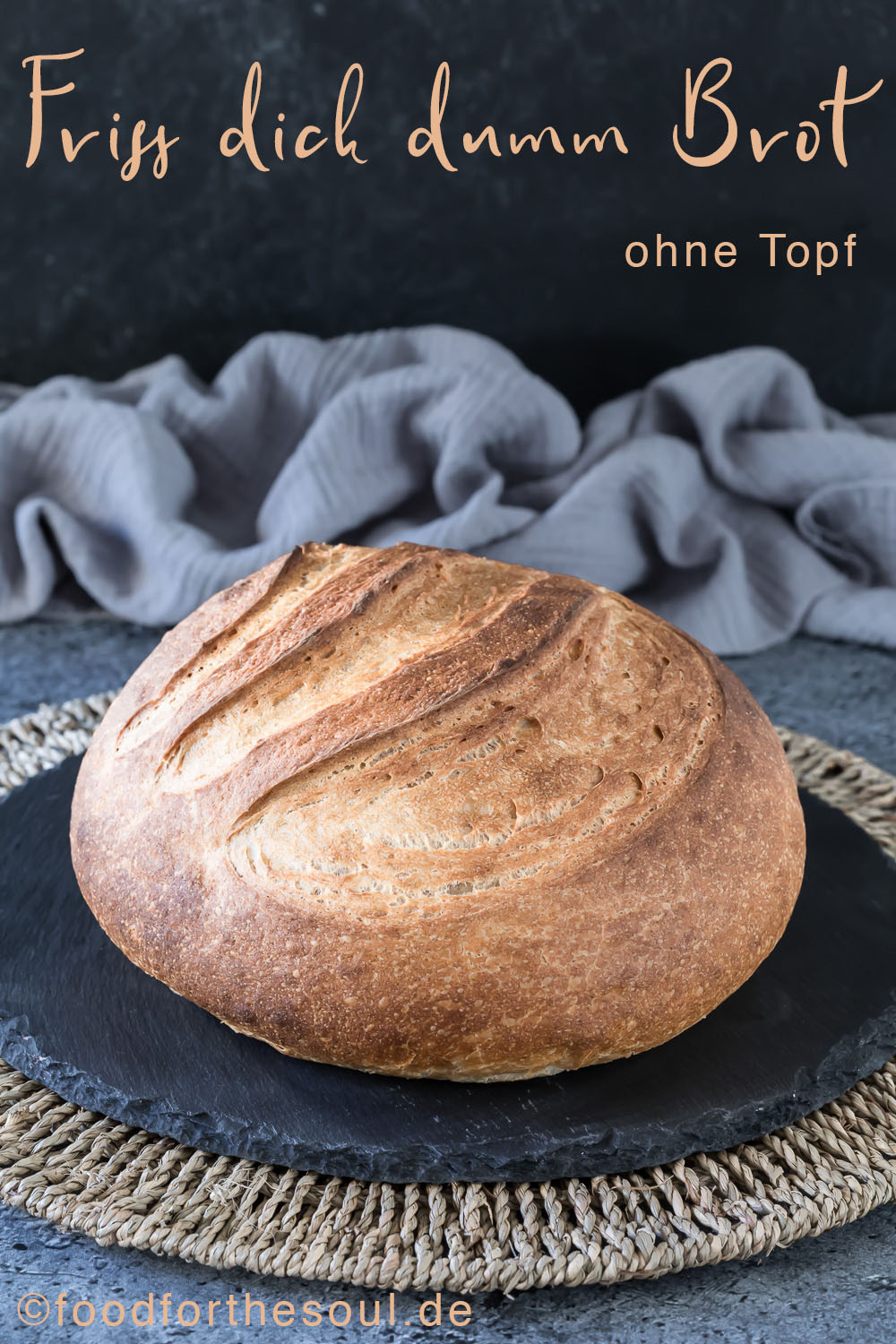 Friss dich dumm Brot backen ohne Topf food for the soul FDD Weizenmischbrot Mischbrot einfach schnell leicht