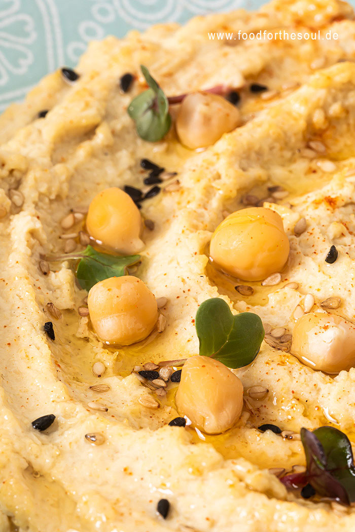 Hummus aus getrockneten Kichererbsen